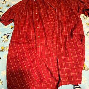 Harbor Bay Red Checkered Casual Shirt